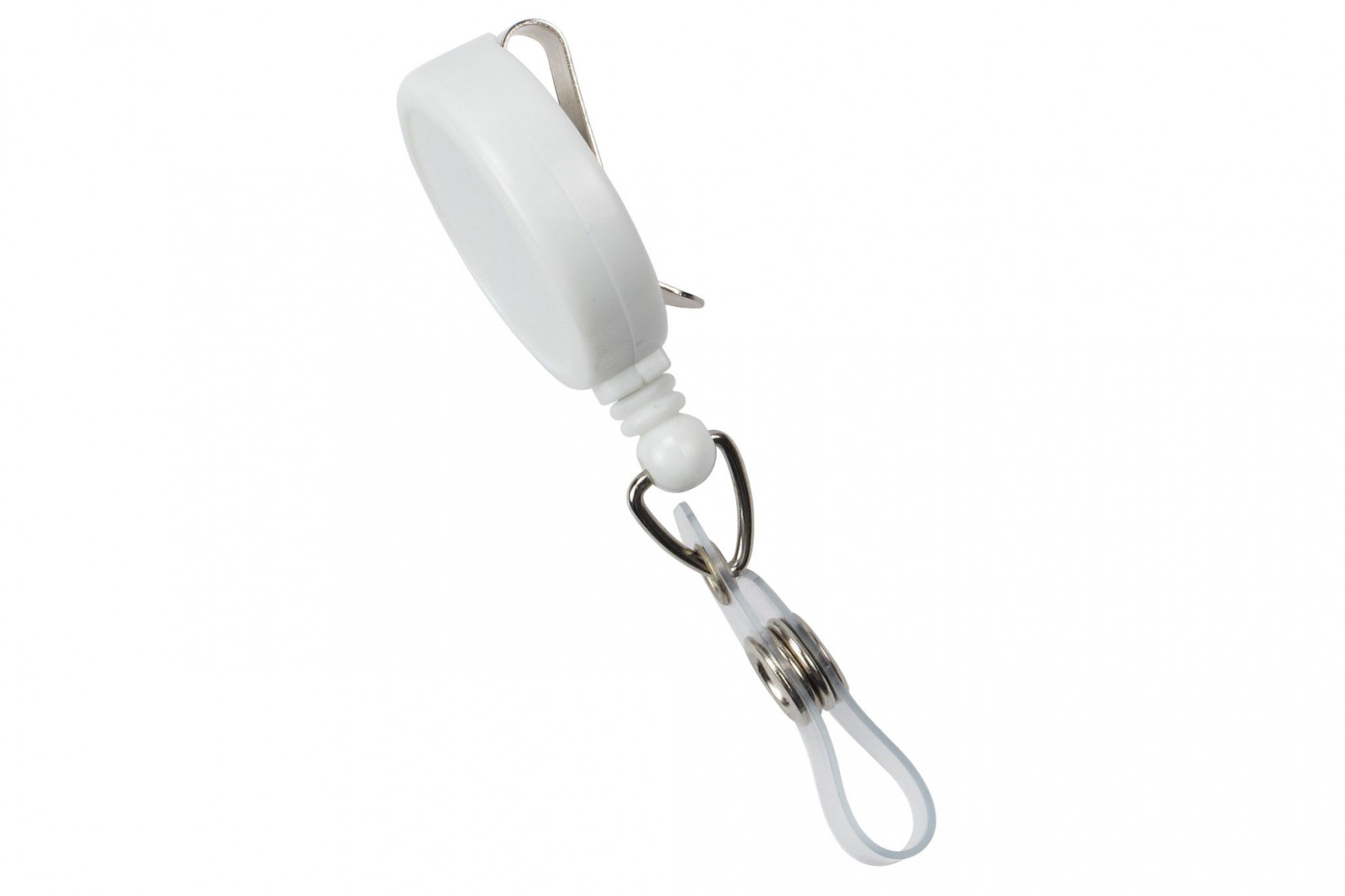 White Round Max Label Reel With Strap And Slide Clip