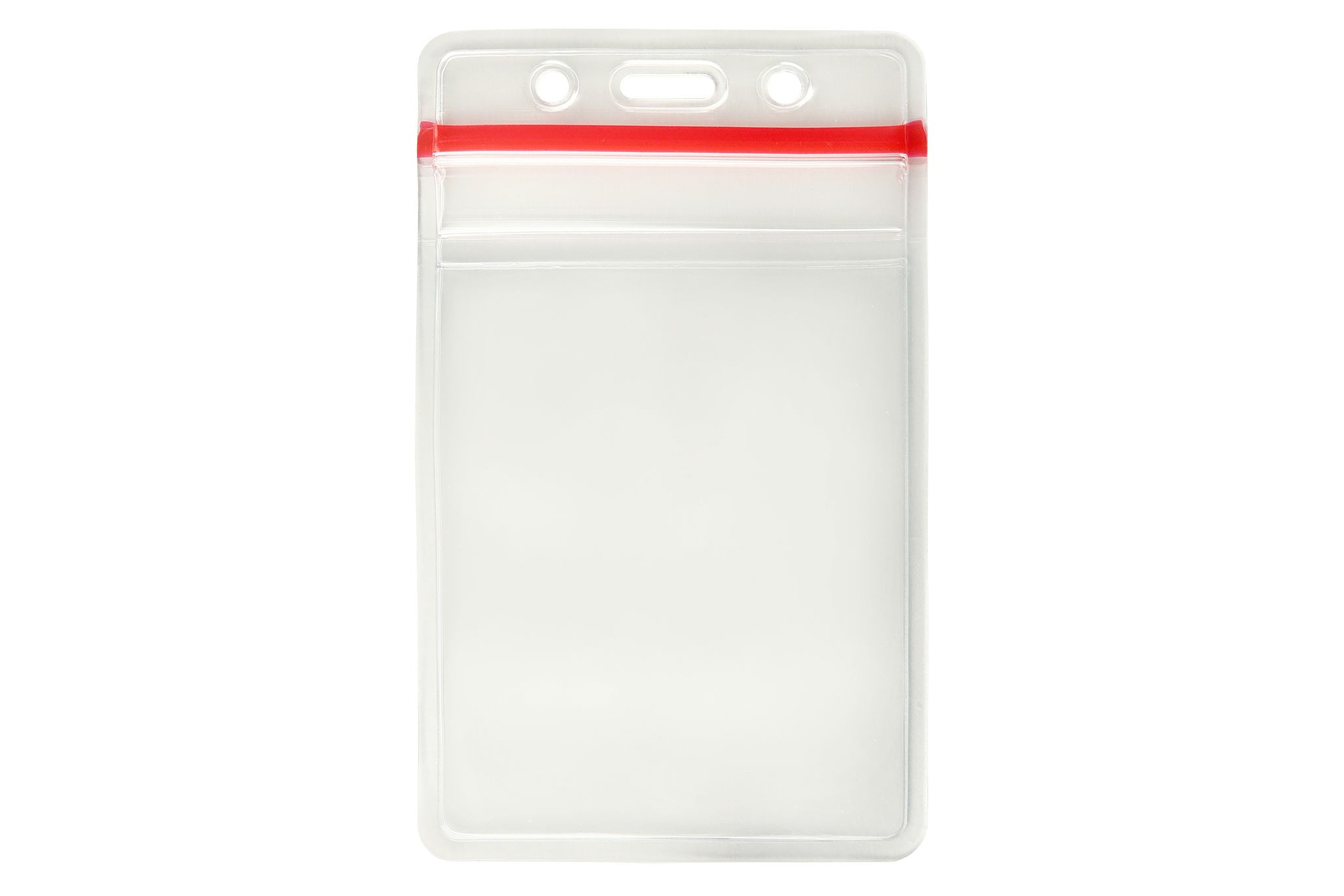 Clear Vinyl Vertical Badge Holder with Resealable Top 2.38
