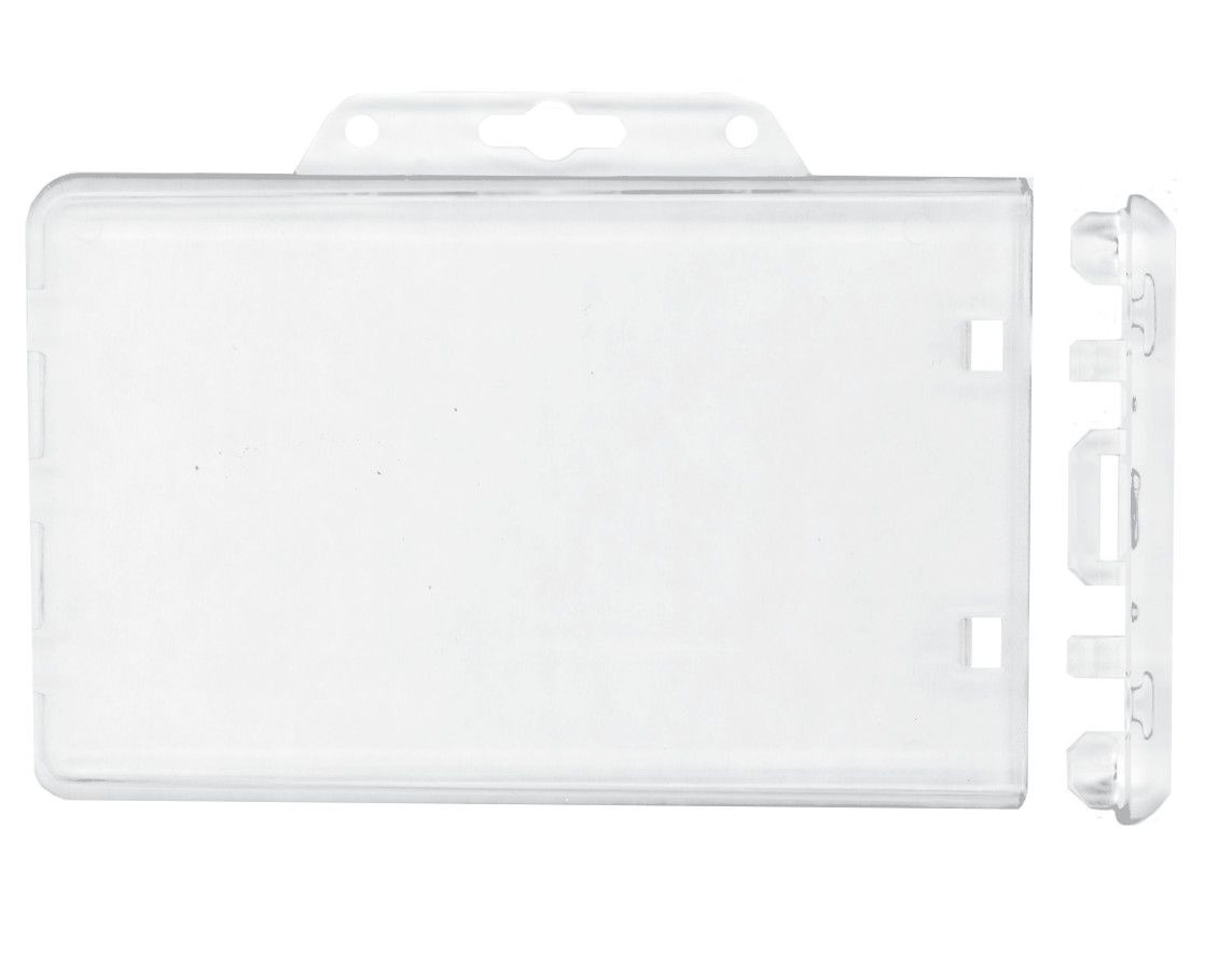 Clear Plastic Horizontal Permanent Locking Card Holder, 3.38" x 2.18" 