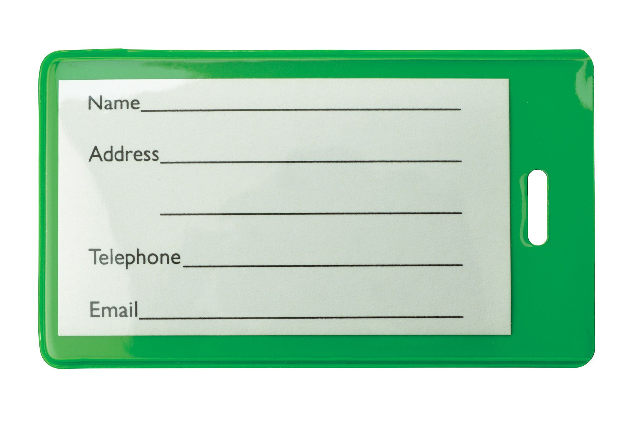 Green Semi-Rigid Vinyl Luggage Tag Holder