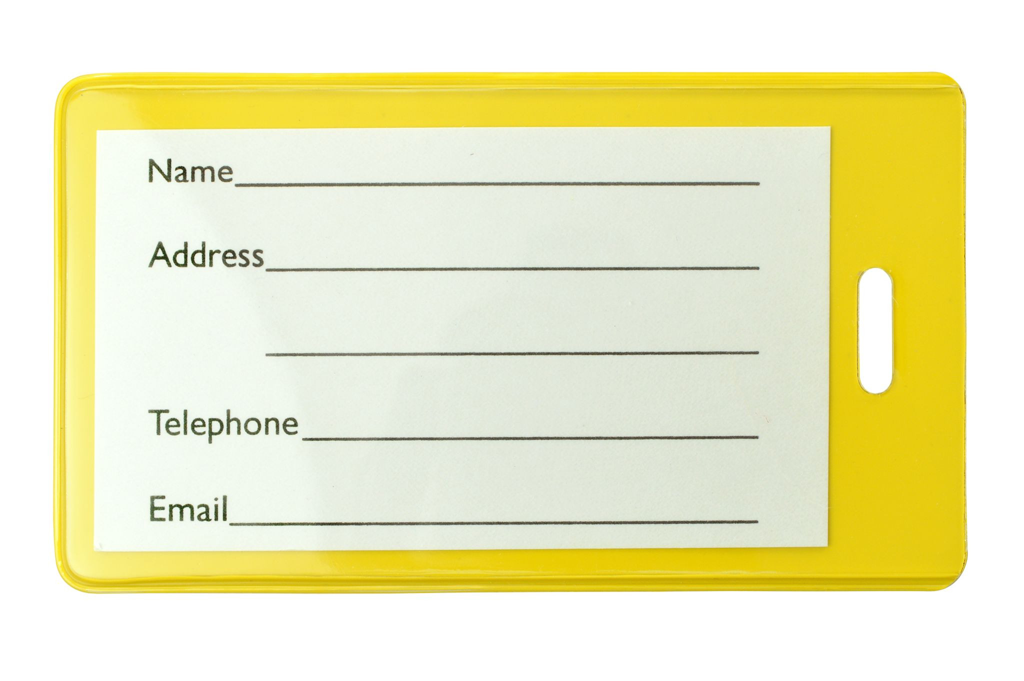 Yellow Semi-Rigid Vinyl Luggage Tag Holder