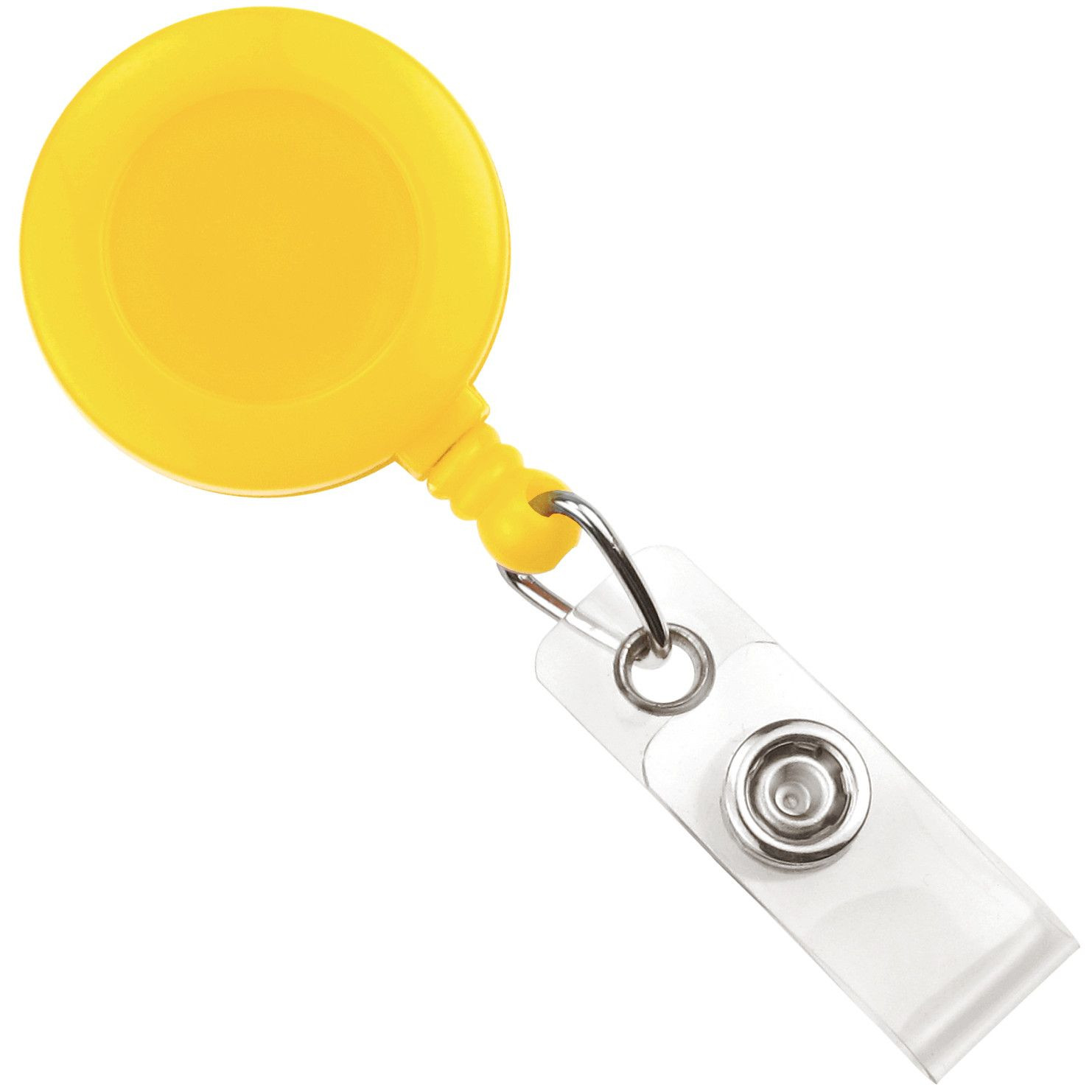 Yellow Badge Reel with Clear Vinyl Strap & Belt Clip