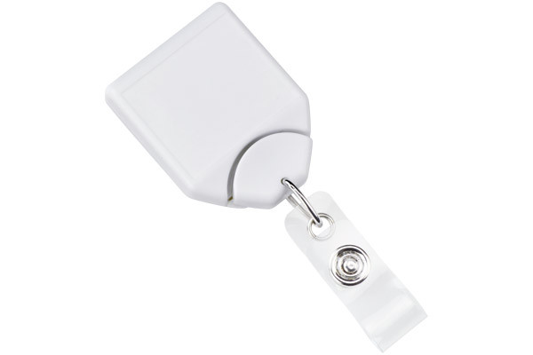 White B REEL® Badge Reel with swivel-clip with teeth 2120-7808 - Front
