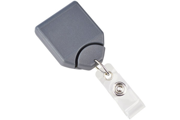 Metallic Gray B REEL® Badge Reel With Swivel Belt Clip 2120-8010 - Front