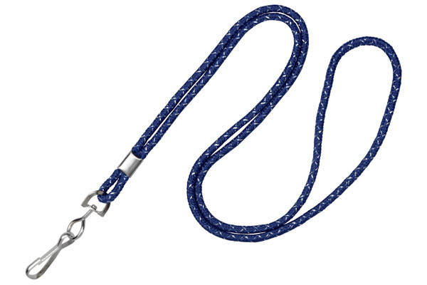 Navy Blue Silver Metallic Lanyard 2135-3023