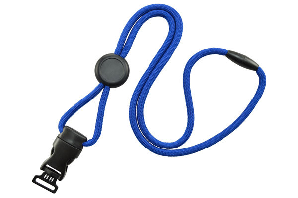 Royal Blue 1/4" (6mm) Round Lanyard With Round Slider, New DTACH Pen Holder 2135-4606
