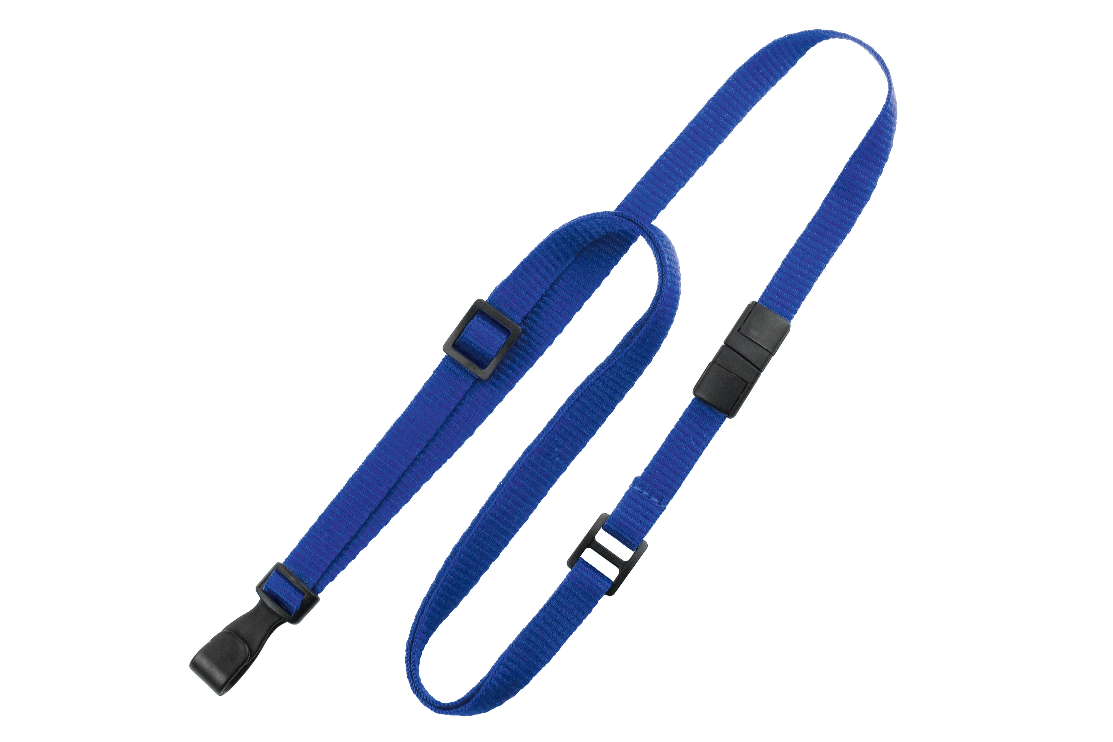 Royal Blue 3/8" (10 mm) Lanyard with "No-Twist" Wide Plastic Hook & Safety Breakaway