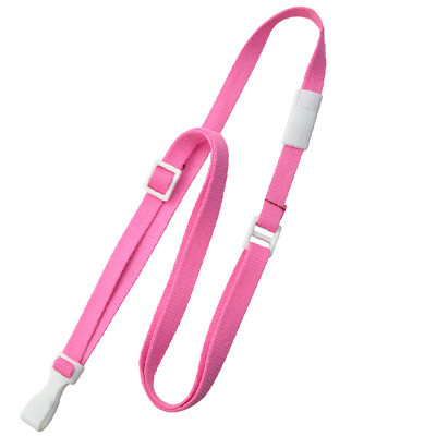 Pink 3/8" (10mm) Lanyard with "No-Twist" Wide Plastic Hook 2137-2040