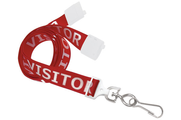 "Visitor" 5/8" (16 mm) Pre-Printed Lanyards