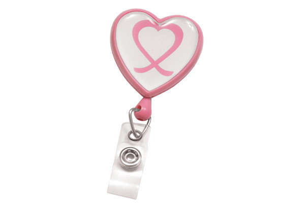 Pink Heart-Shaped Badge Reel