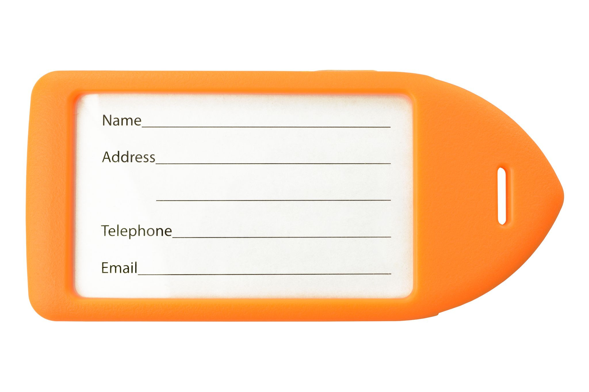 Neon Orange Rigid Plastic Luggage Tag Holder