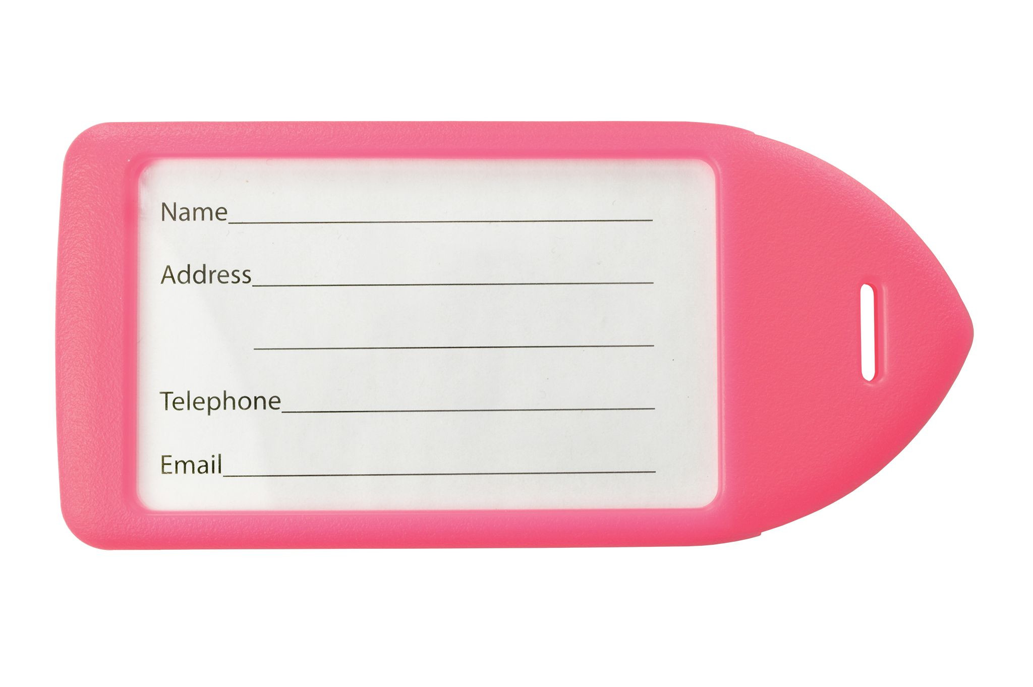 Neon Pink Rigid Plastic Luggage Tag Holder