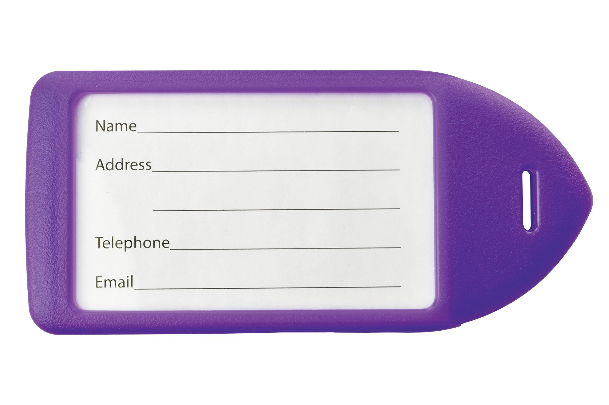 Neon Purple Rigid Plastic Luggage Tag Holder