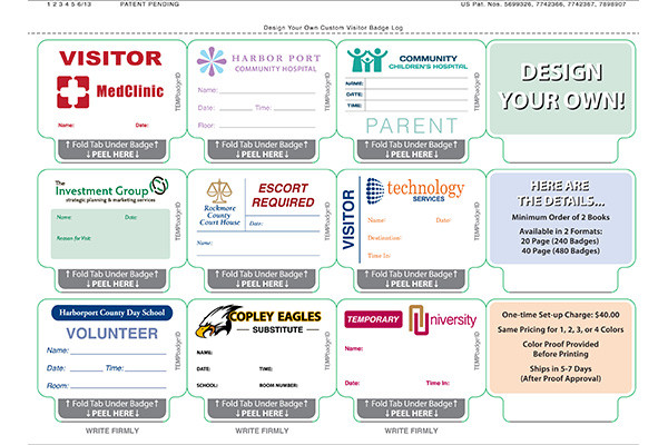 Custom Tempbadge Visitor Badge Log Book 480 Badges