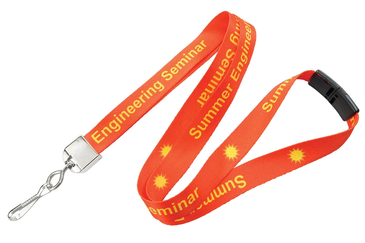 PD10-38 Custom Dye-Sublimated Custom Flat Smooth Polyester Lanyard (3/8")