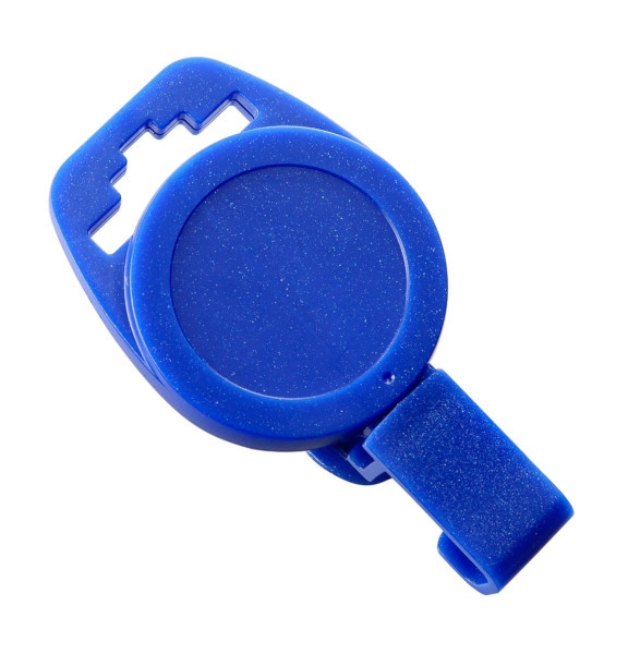 Metallic Blue Non-Magnetic Badge Reel with Plastic Clip