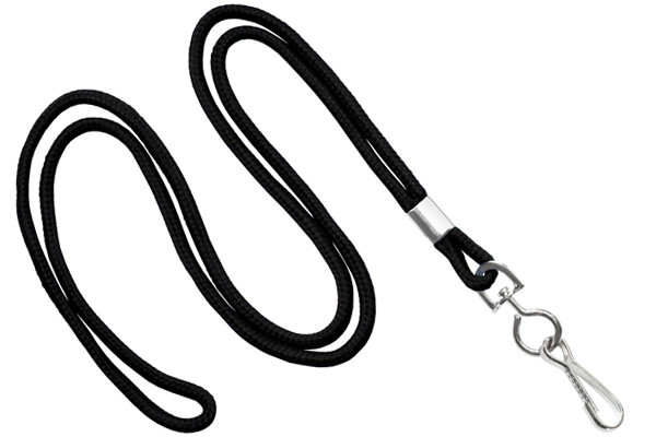 Black 1/8" Lanyard with Swivel Hook NL-7S-BLK