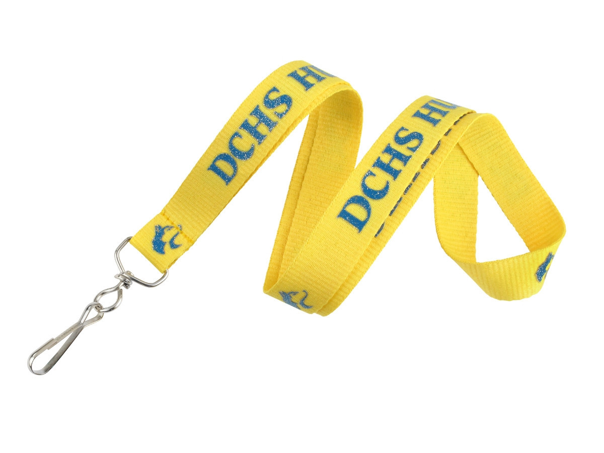 PH10-GI-38 Silk Screen Custom Glitter Ink Lanyard (3/8")