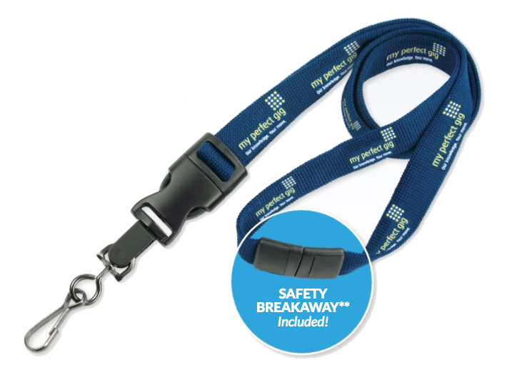 PV50 Custom Silk Screen Tubular Detachable Lanyard (5/8")