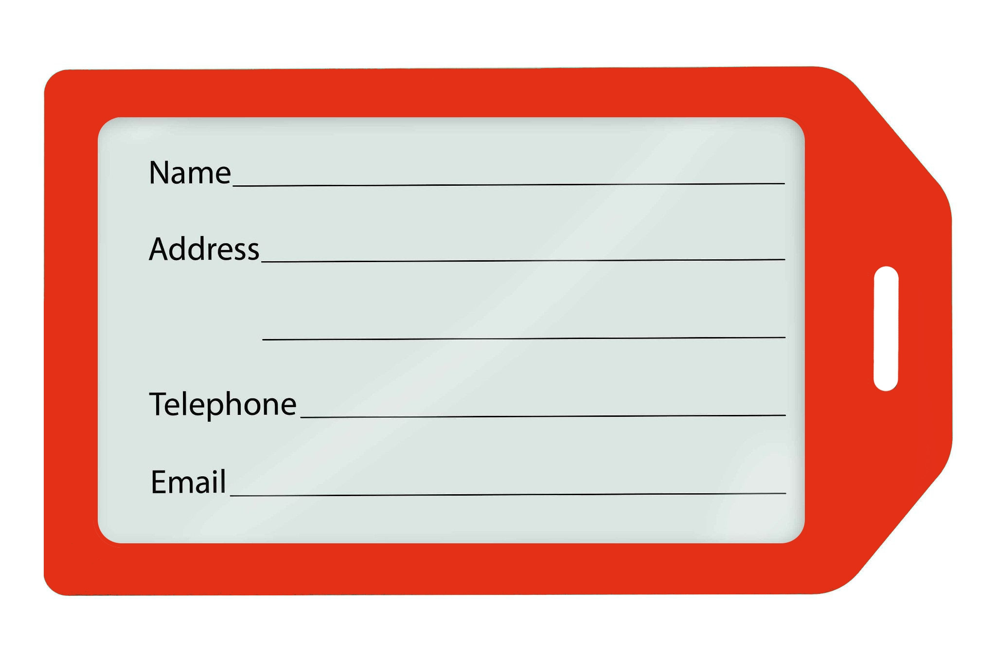 Red Rigid Plastic Luggage Tag Holder