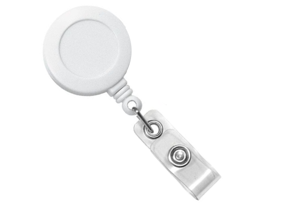 White Badge Reel with Pen & Permanent Marker – 