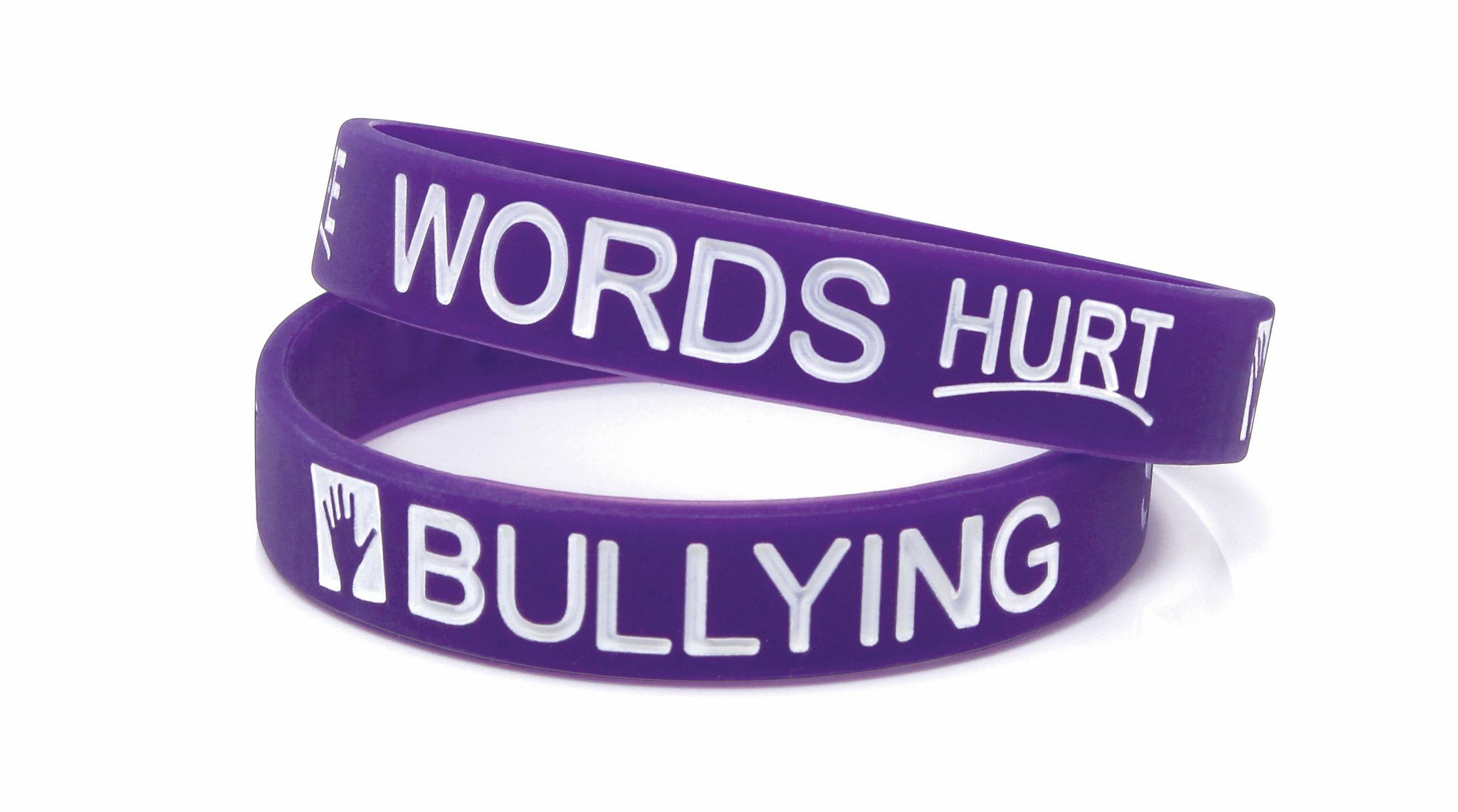 Anti Bullying Silicone Rubber Bracelet Single Band Against Bullying Wristband 