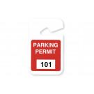Plastic Parking Permit, 3 X 5" Non-expiring Hangtag - Seq # 101-200 - Red 05195