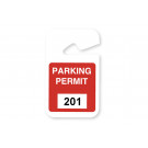 Plastic Parking Permit, 3 X 5" Non-expiring Hangtag - Seq # 201-300 - Red 05196