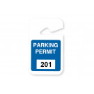 Plastic Parking Permit, 3 X 5" Non-expiring Hangtag - Seq # 201-300 - Blue - 05201