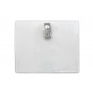 Clear Vinyl Horizontal Badge Holder with 2-Hole Clip, 3.94" x 3.03" 