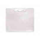 Clear Vinyl Horizontal Badge Holder with Slot and Chain Holes, 3.3" x 2.5"  