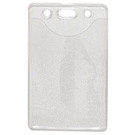 Clear Vinyl Vertical Badge Holder with Slot and Chain Holes, 2.3" x 3.38"