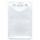 Clear Vinyl Vertical Anti-Static Badge Holder with Slot and Chain Holes, 2.4" x 3.5"