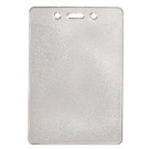 Clear Vinyl Vertical Badge Holder with Slot and Chain Holes, 2.8" x 4"