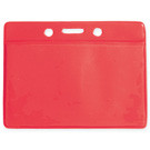 Clear Vinyl Horizontal Badge Holder with Red Color Back, 3.5" x 2.13"