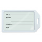 White Rigid Plastic Luggage Tag Holder