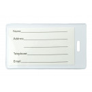 White Semi-Rigid Vinyl Luggage Tag Holder