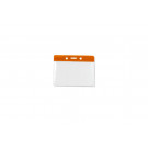 Horizontal Badge Holder with Orange Color Bar, Data/Credit Card Size