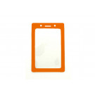 Vertical Badge Holder with Orange Color Frame, Data/Credit Card Size