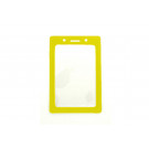 Vertical Badge Holder with Yellow Color Frame, Data/Credit Card Size