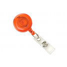 Translucent Orange Round Badge Reel With Strap And Slide Clip