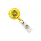 Translucent Yellow Round Badge Reel With Strap And Slide Clip