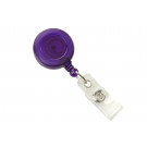 Translucent Purple Badge Reel, Reinforced Vinyl Strap & Slide Type Belt Clip
