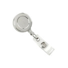Chrome (Plastic) Badge Reel with Clear Vinyl Strap & Spring Clip