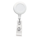 White Badge Reel with Clear Vinyl Strap & Spring Clip