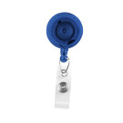 Translucent Blue Badge Reel with Clear Vinyl Strap & Spring Clip