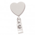 White Badge Reel with Clear Vinyl Strap & Swivel Clip - 2120-7618