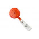 Translucent Orange Badge Reel with Clear Vinyl Strap & Swivel Spring Clip