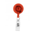 Translucent Red Badge Reel with Clear Vinyl Strap & Swivel Spring Clip