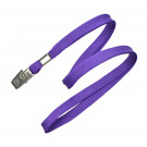 3/8" (10 mm) Purple Lanyard with Nickel-Plated Steel Bulldog Clip